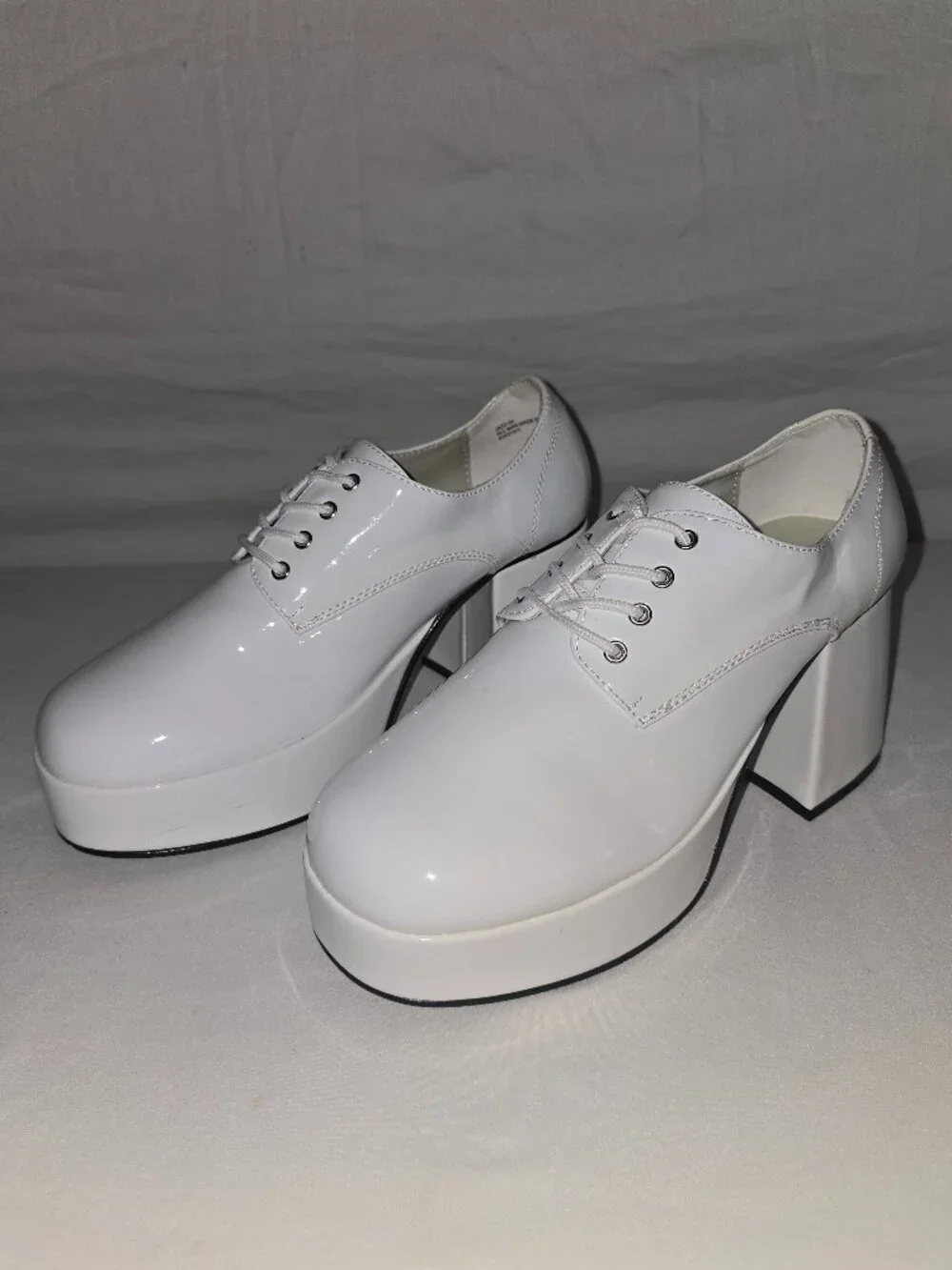 Funtasma JAZZ-02 Men's Size 9 White Patent Platform Disco Retro Costume Shoes